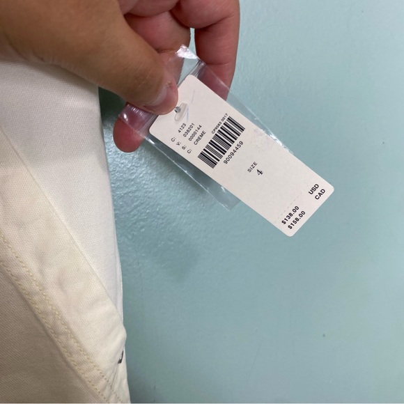 Anthropologie The Carson Utility Barrel Pants Creme‎ Cream Size 4 - Picture 3 of 6